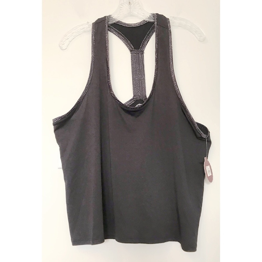 SO NWT Sz L Black Tie Elastic Athletic Racerback